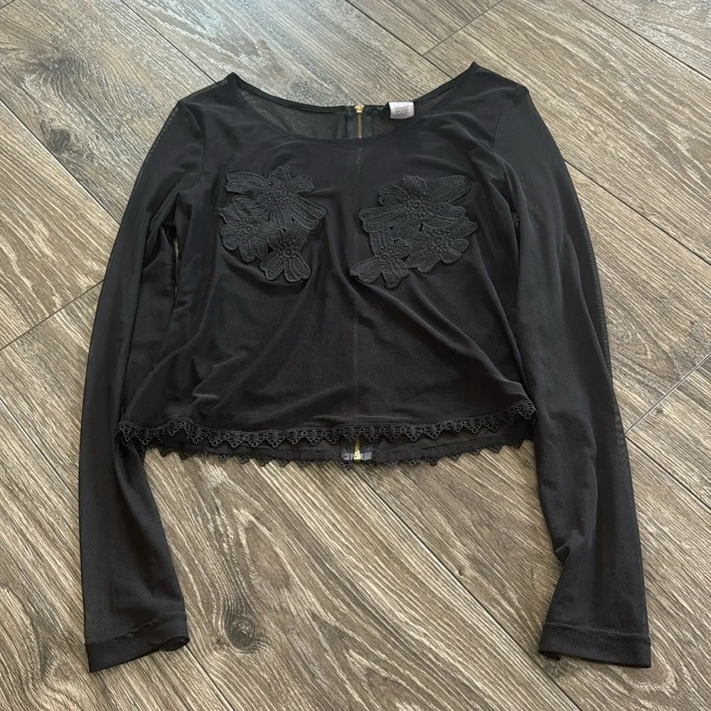 Black Mesh Top